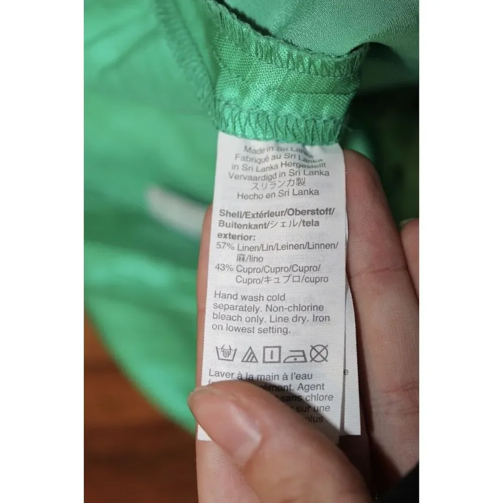 Womens J.Crew Drapey AM950 Kelly Green Linen Satin High Rise Shorts Size 6 NWT - Picture 5 of 11